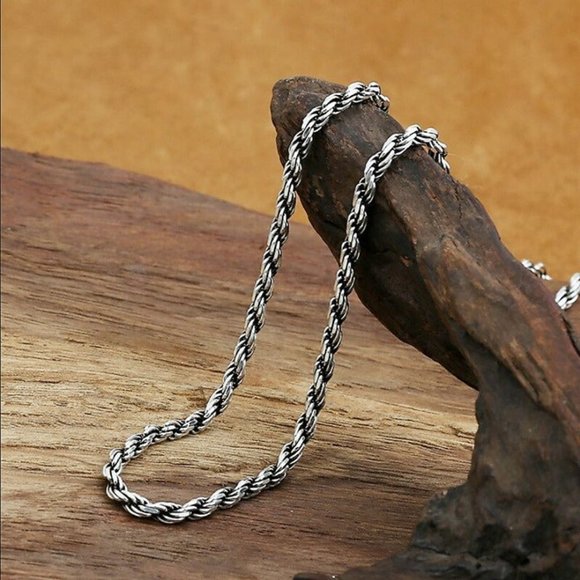 Accessories | 22 Mens 18k White Gold Twisted Rope Chain Necklace 22 ...
